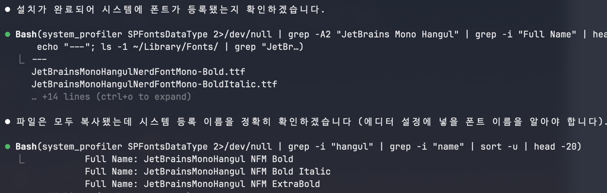 코딩 폰트 방황기, JetBrains Mono에 한글이 붙었다